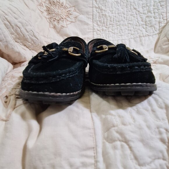 White Mountain Black Suede Leather Loafers with Tassels, Appolo, 8M - Picture 4 of 7